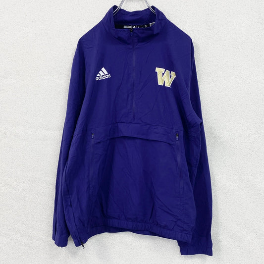 adidas　アディダス　ハーフジップナイロンジャケット　紫　Sサイズ