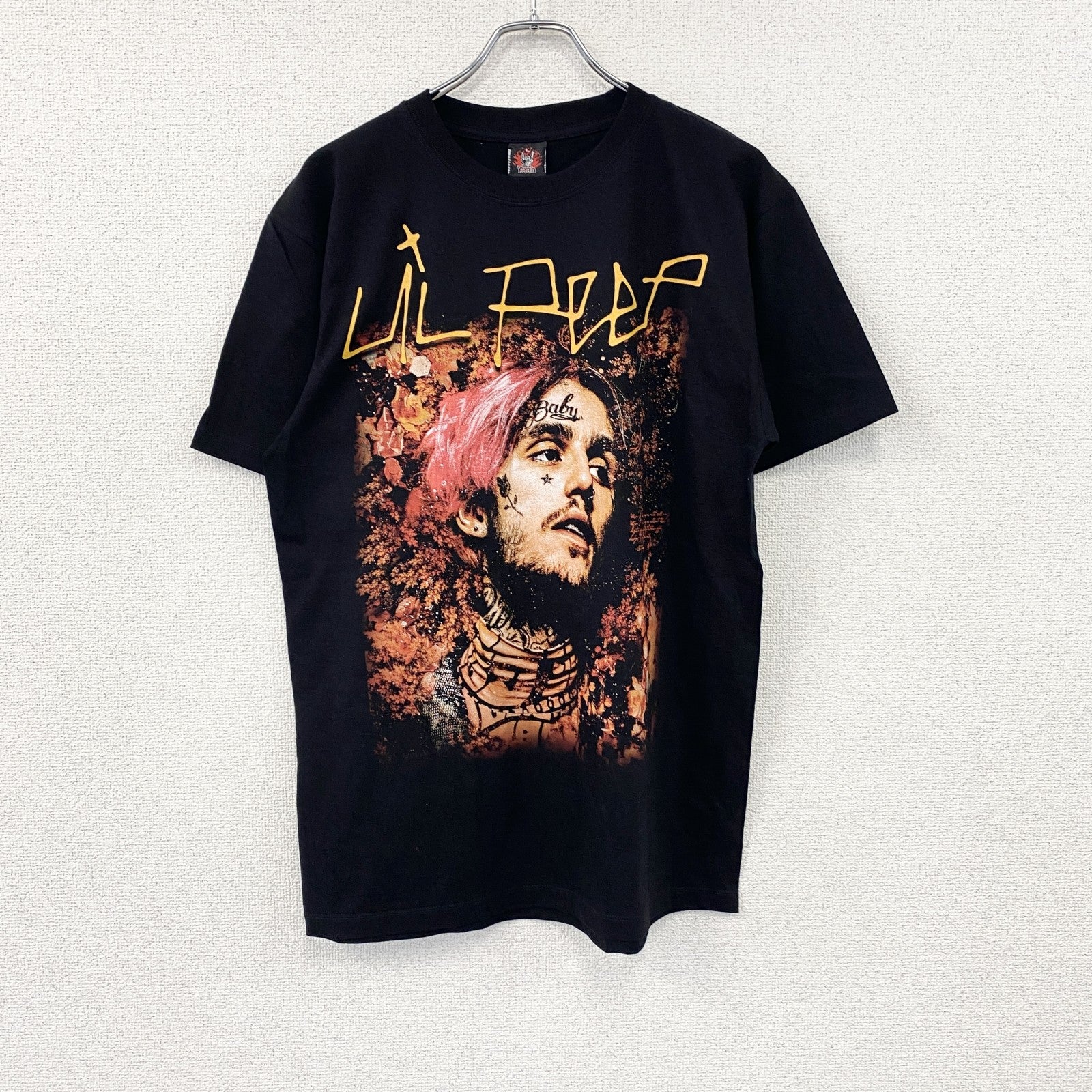 ROCK Yeah　Lil Peep　リル・ピープ　半袖プリントラッパーTシャツ　両面プリント　黒　ブラック　Lサイズ