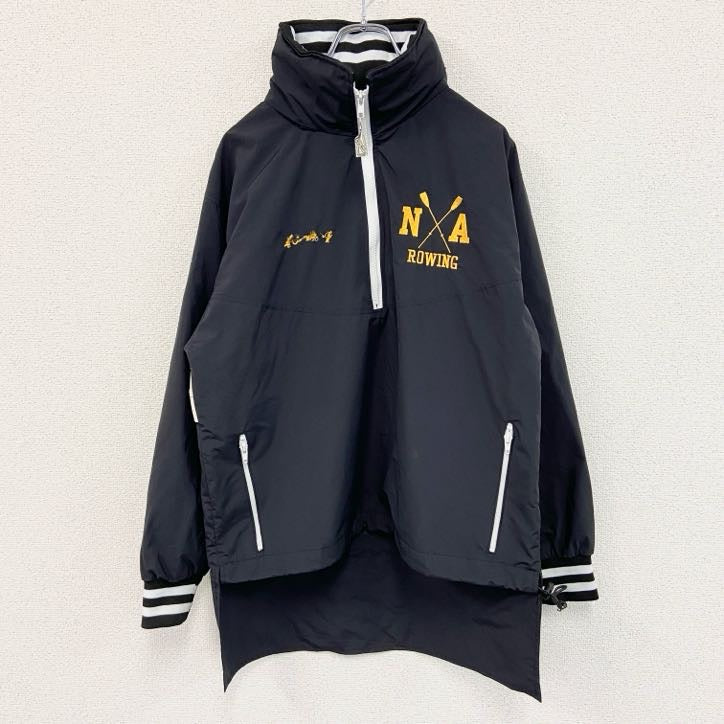 Sew Sporty　ハーフジップナイロンジャケット　アノラック　黒　ブラック