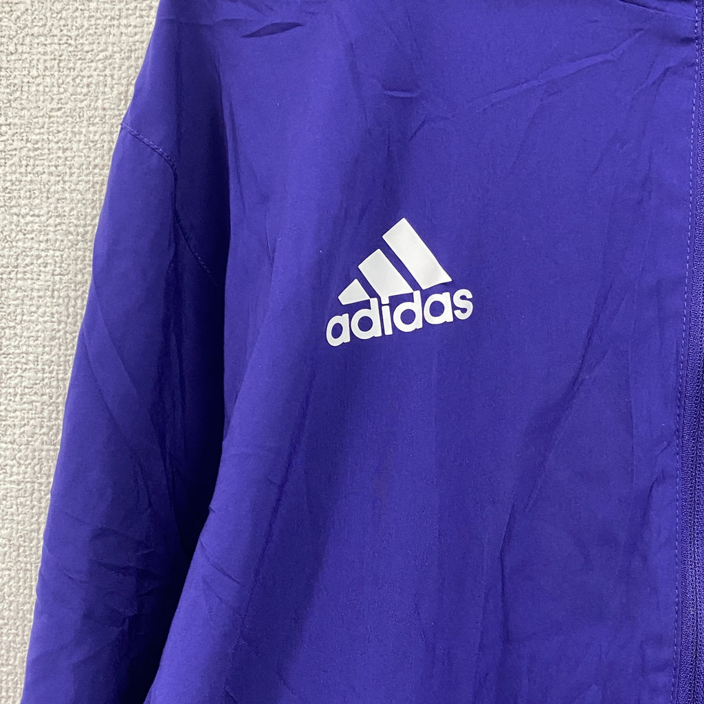 adidas　アディダス　ハーフジップナイロンジャケット　紫　Sサイズ