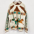 ～90s　KENZO JUNGLE　ケンゾー　総柄ニットセーター　ヴィンテージ　ベージュ　Lサイズ