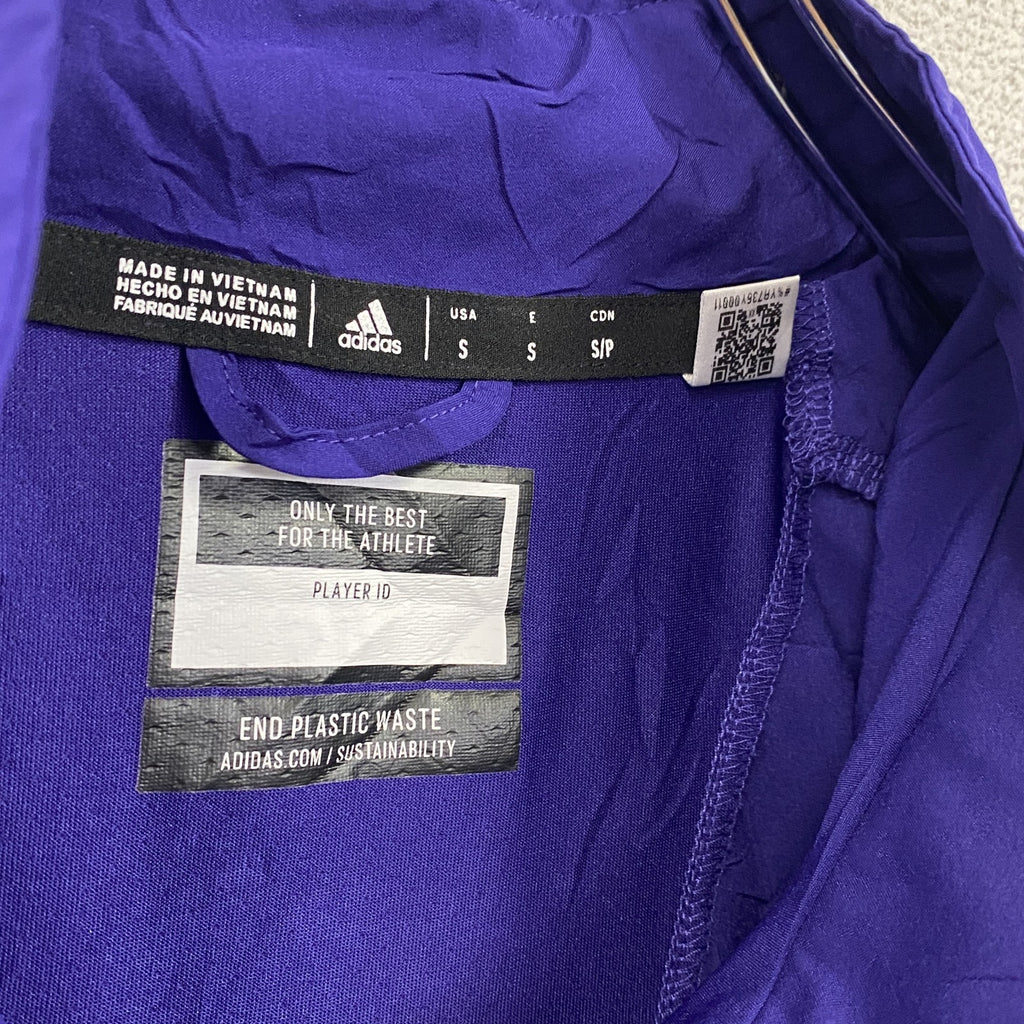 adidas　アディダス　ハーフジップナイロンジャケット　紫　Sサイズ