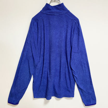 古着 used　Champion チャンピオン 長袖ハーフジップフリースジャケット　青 ブルー　ワンポイント刺ロゴ　Mサイズ