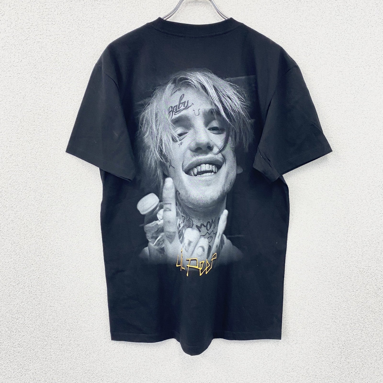 ROCK Yeah　Lil Peep　リル・ピープ　半袖プリントラッパーTシャツ　両面プリント　黒　ブラック　Lサイズ