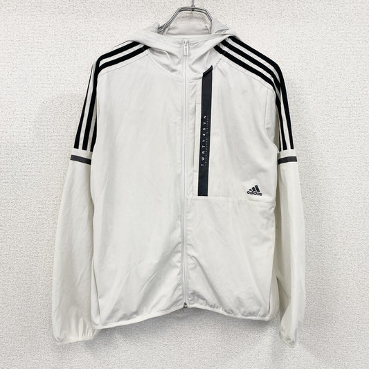 adidas　アディダス　24/7ストレッチライトウーブンフルジップパーカー　パフォーマンスロゴ　白　ホワイト　OTサイズ