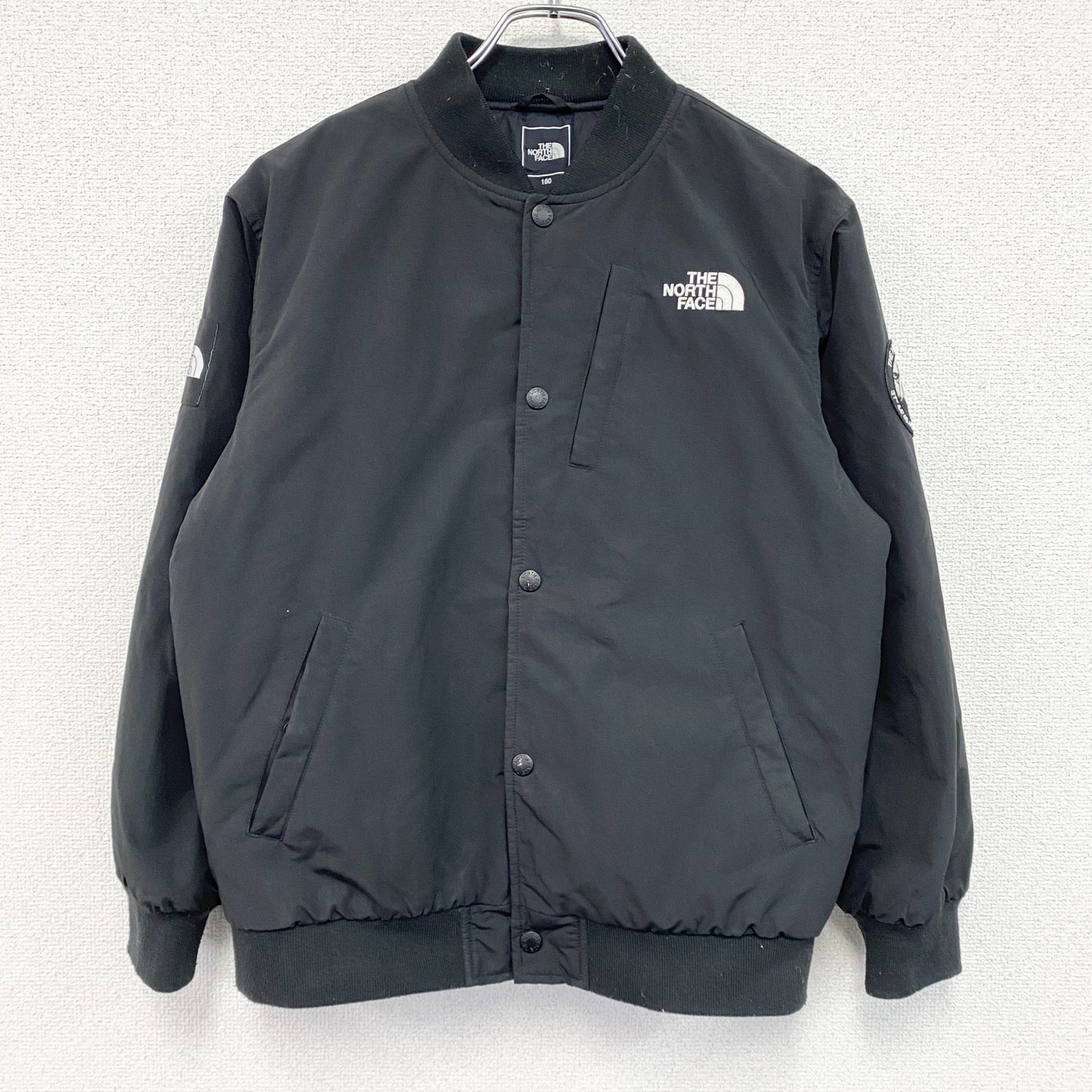 THE NORTH FACE　ザ・ノースフェイス　K’S PLAYER VARSITY JACKET　ボンバージャケット　黒　ブラック　160サイズ