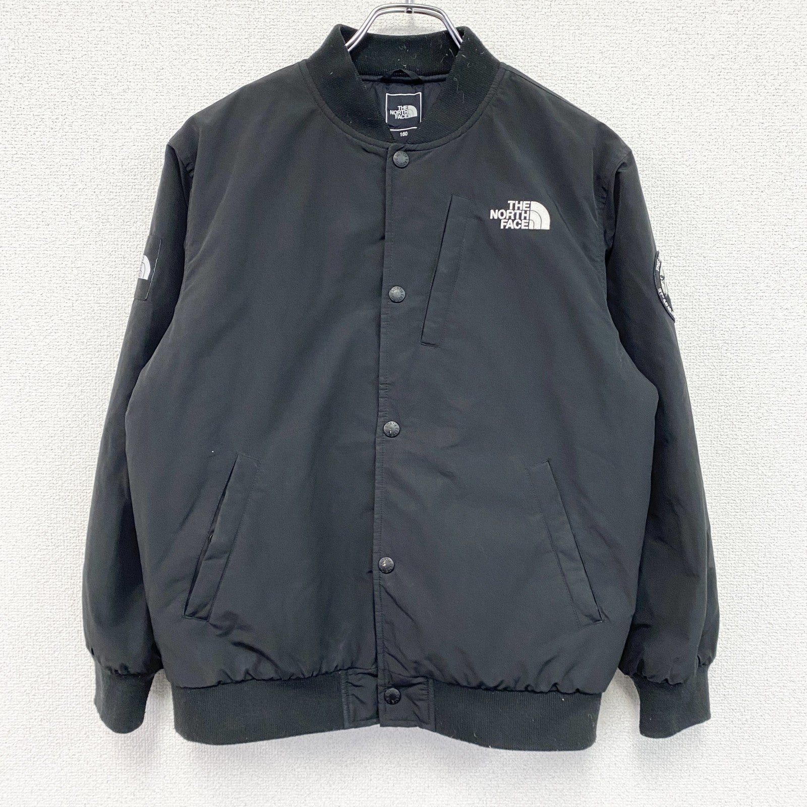 THE NORTH FACE　ザ・ノースフェイス　K’S PLAYER VARSITY JACKET　ボンバージャケット　黒　ブラック　160サイズ