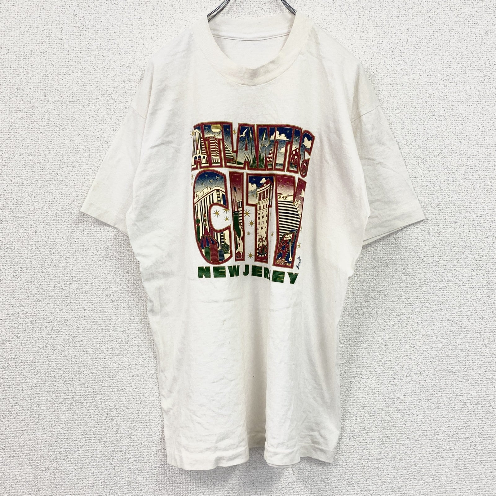 半袖プリントTシャツ　シングルステッチ　白　ホワイト　Mサイズ