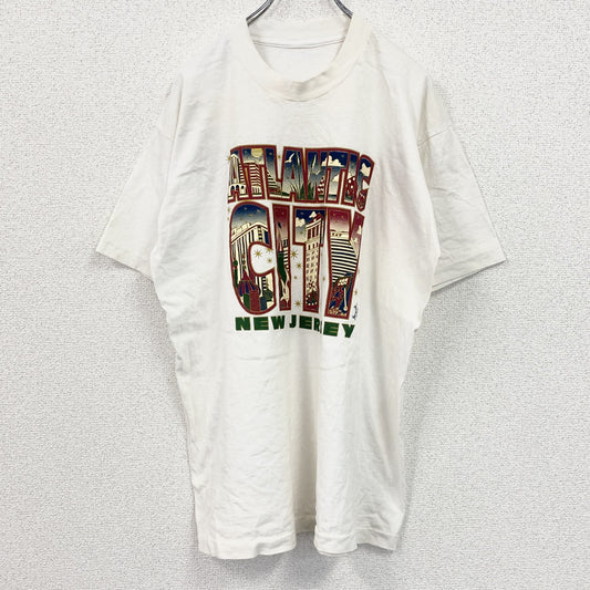 半袖プリントTシャツ　シングルステッチ　白　ホワイト　Mサイズ