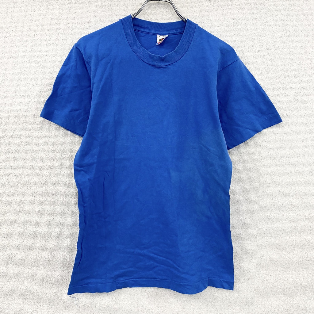 90s　FRUIT OF THE LOOM　フルーツオブザルーム　半袖Tシャツ　シングルステッチ　ブルー　Mサイズ