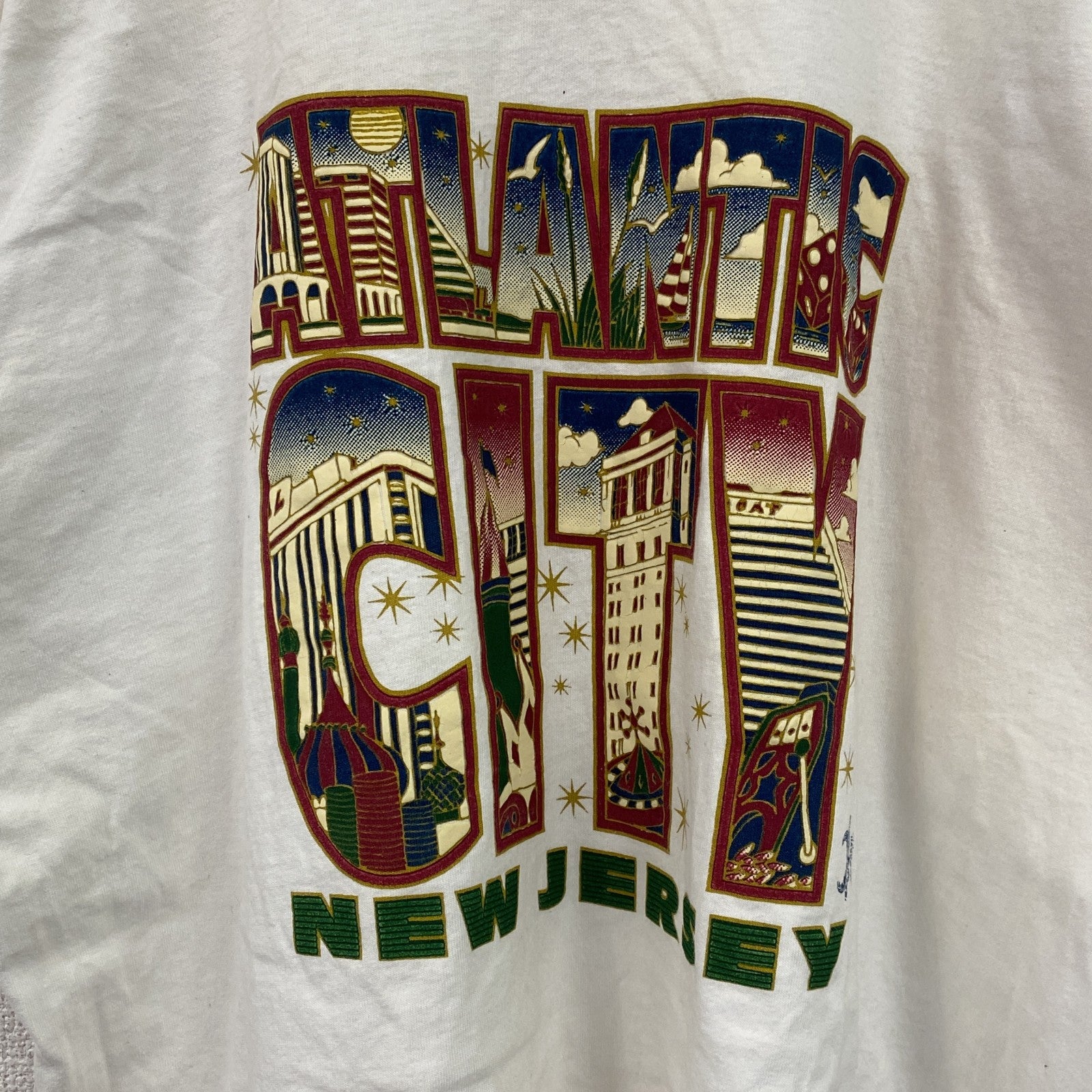 半袖プリントTシャツ　シングルステッチ　白　ホワイト　Mサイズ