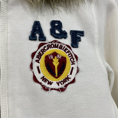 Abercrombie&Fitch　アバクロンビー&フィッチ　フルジップスウェットパーカー　白　ホワイト　Mサイズ
