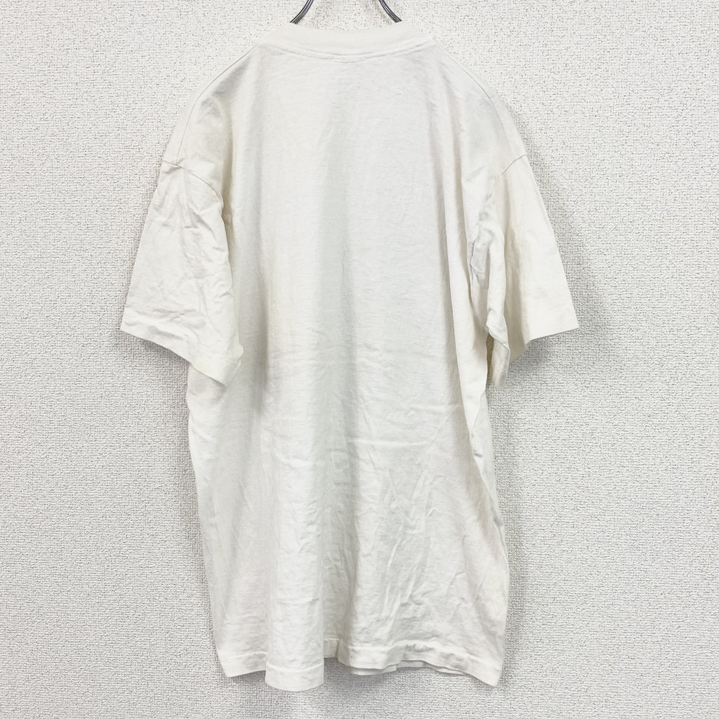 半袖プリントTシャツ　シングルステッチ　白　ホワイト　Mサイズ