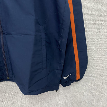 00s　NIKE　ナイキ　フルジップジャケット　スウッシュ　刺繡ロゴ　ヴィンテージ　紺　ネイビー　Lサイズ