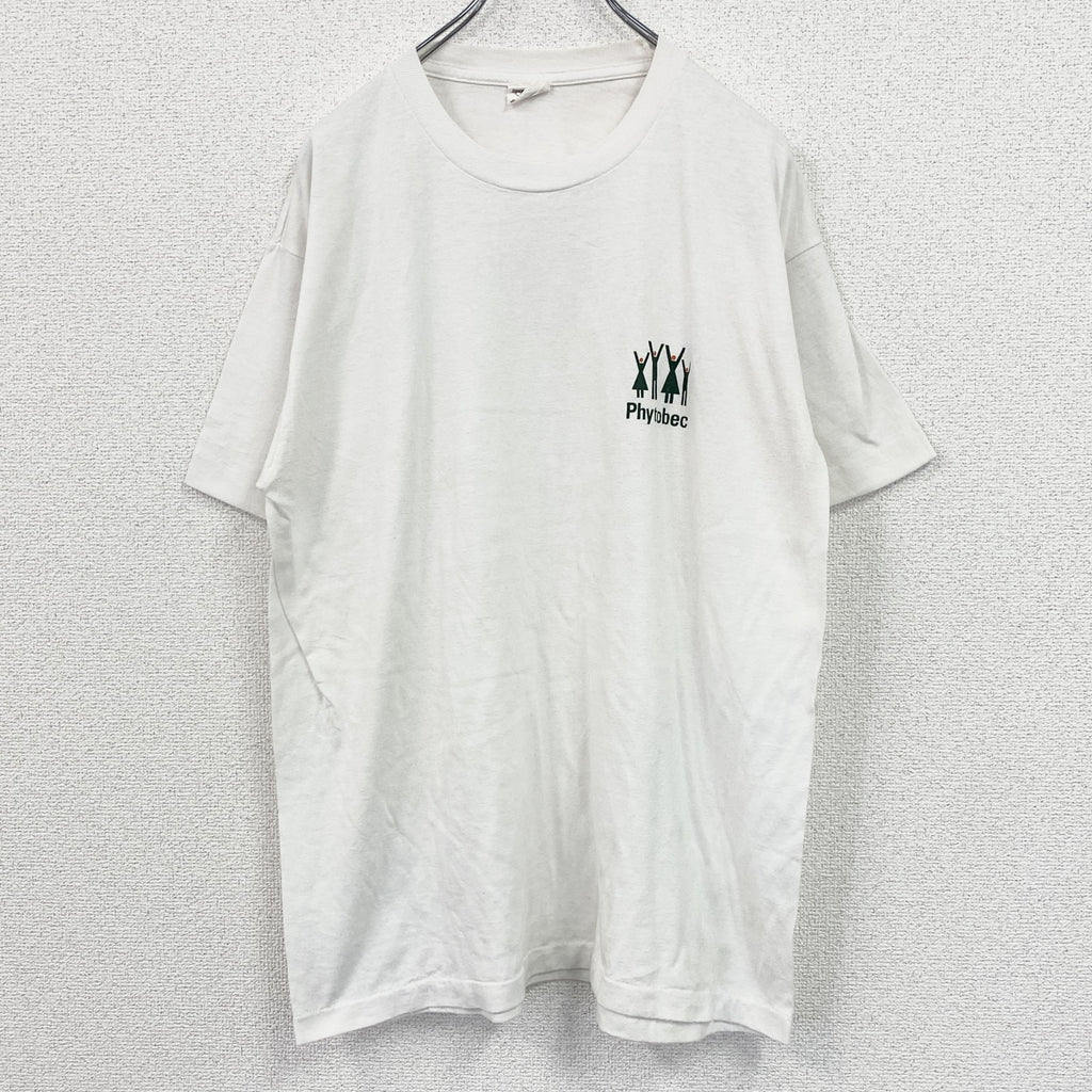 ～90s　SPORTSMAN　半袖プリントTシャツ　シングルステッチ　ワンポイント　ヴィンテージ　白　ホワイト　Mサイズ