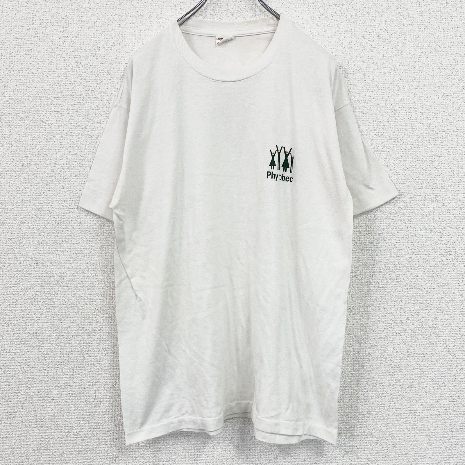 ～90s　SPORTSMAN　半袖プリントTシャツ　シングルステッチ　ワンポイント　ヴィンテージ　白　ホワイト　Mサイズ