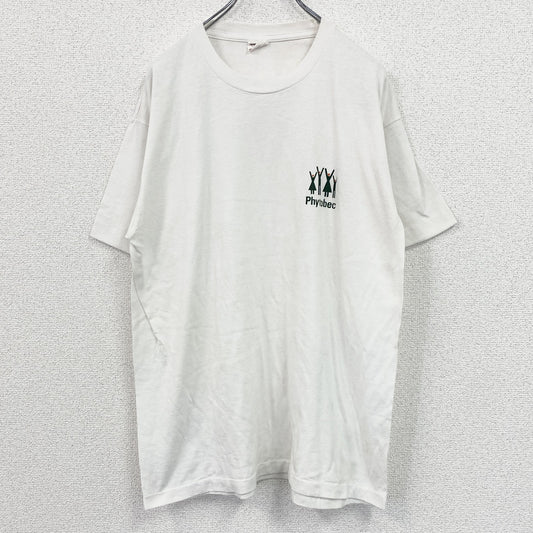 ～90s　SPORTSMAN　半袖プリントTシャツ　シングルステッチ　ワンポイント　ヴィンテージ　白　ホワイト　Mサイズ