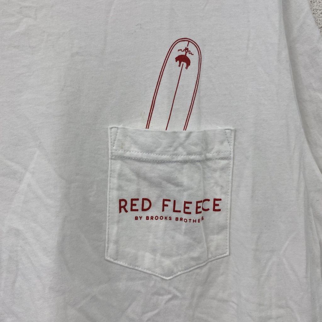 Brooks Brothers　ブルックスブラザーズ　RED FLEECE　レッドフリース　半袖プリントサーフTシャツ　白　ホワイト　Lサイズ