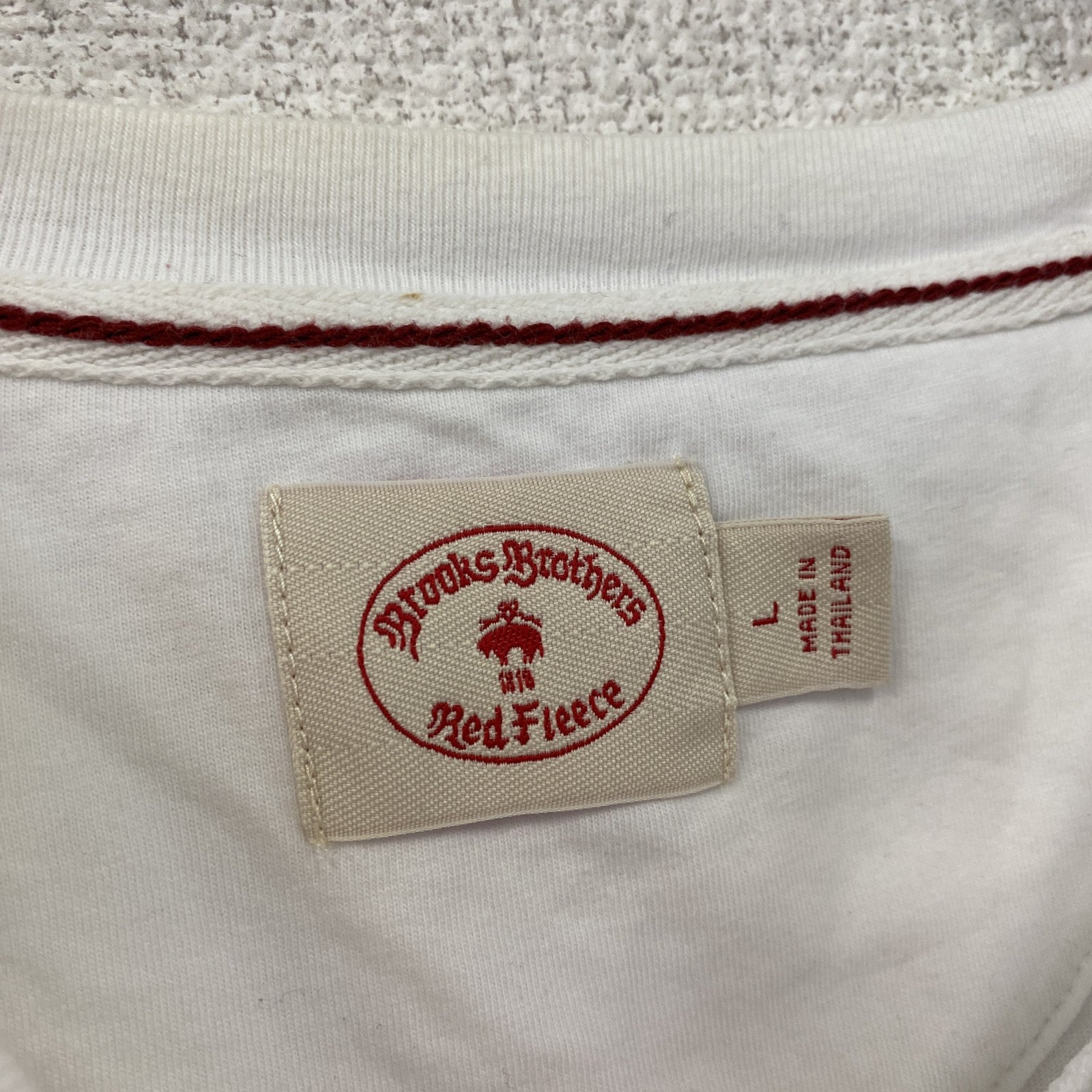 Brooks Brothers　ブルックスブラザーズ　RED FLEECE　レッドフリース　半袖プリントサーフTシャツ　白　ホワイト　Lサイズ