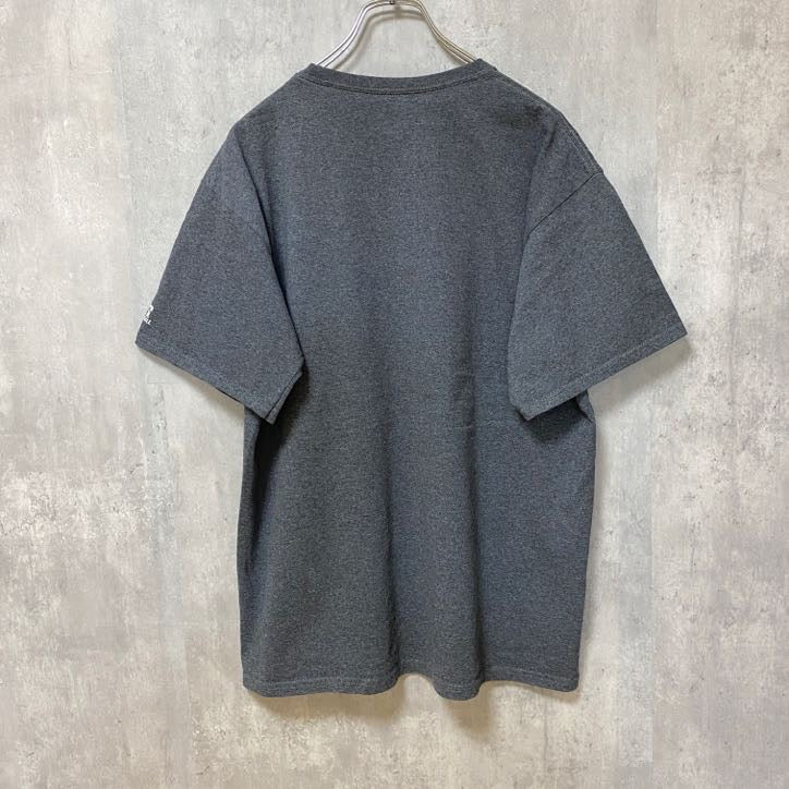 古着 used　RUSSELL ラッセル　イリノイ州立大学　半袖カレッジプリントTシャツ　ダークグレー　レトロ　Lサイズ
