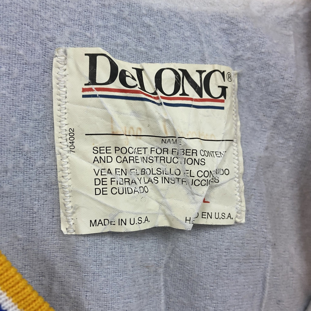 90s　Delong　デロング　プルオーバージャケット　刺繍ロゴ　ワンポイント　ヴィンテージ　青　ブルー　Lサイズ