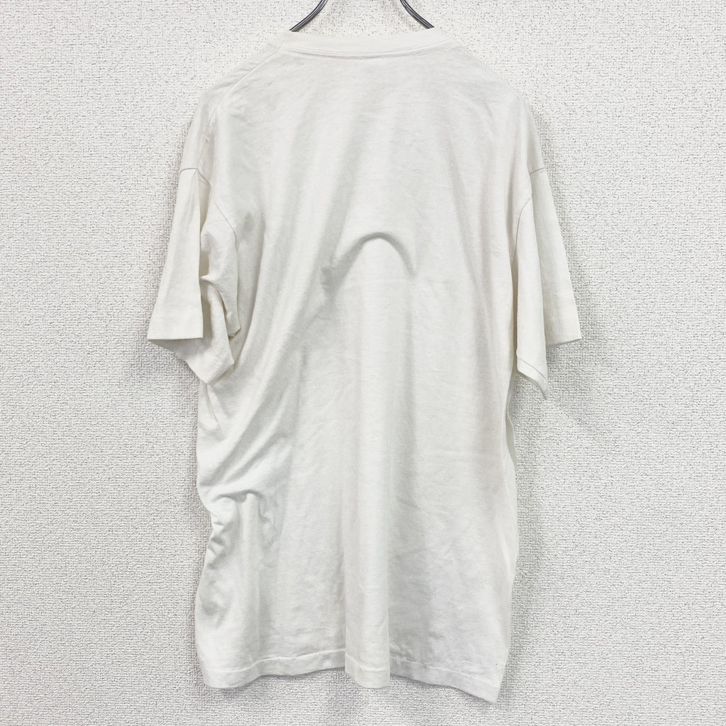 ～90s　SPORTSMAN　半袖プリントTシャツ　シングルステッチ　ワンポイント　ヴィンテージ　白　ホワイト　Mサイズ