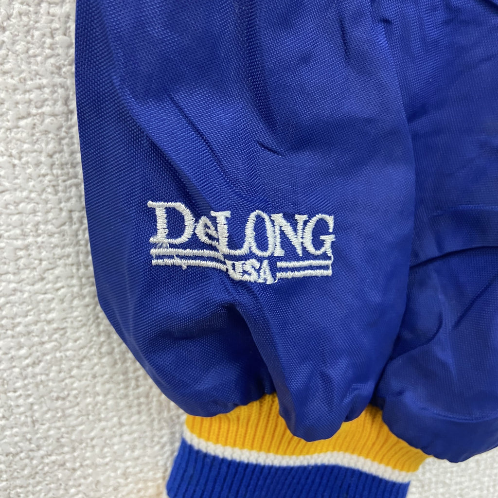 90s　Delong　デロング　プルオーバージャケット　刺繍ロゴ　ワンポイント　ヴィンテージ　青　ブルー　Lサイズ