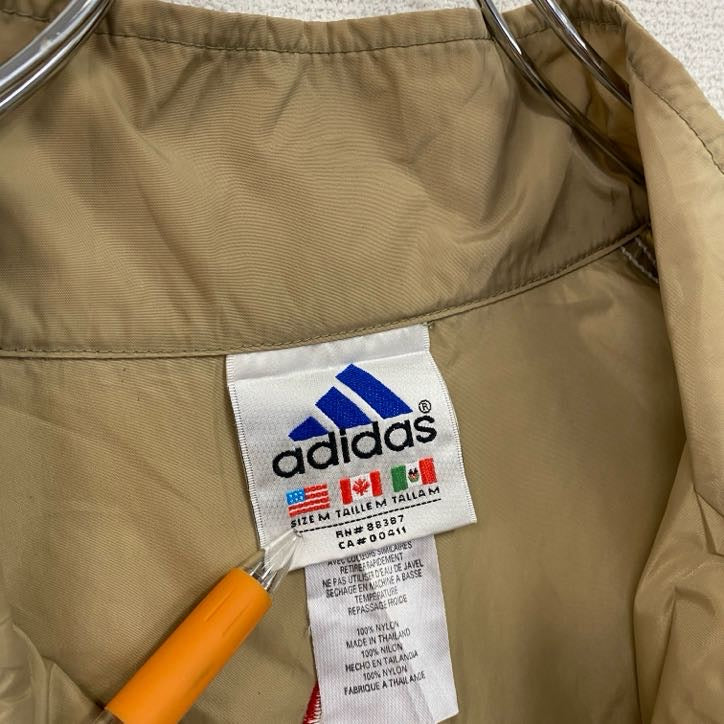 90s　adidas　アディダス　ナイロンジャケット　ヴィンテージ　黒　ブラック　ベージュ　Lサイズ
