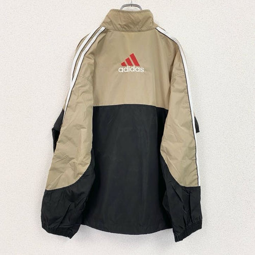 90s　adidas　アディダス　ナイロンジャケット　ヴィンテージ　黒　ブラック　ベージュ　Lサイズ