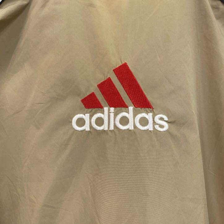 90s　adidas　アディダス　ナイロンジャケット　ヴィンテージ　黒　ブラック　ベージュ　Lサイズ