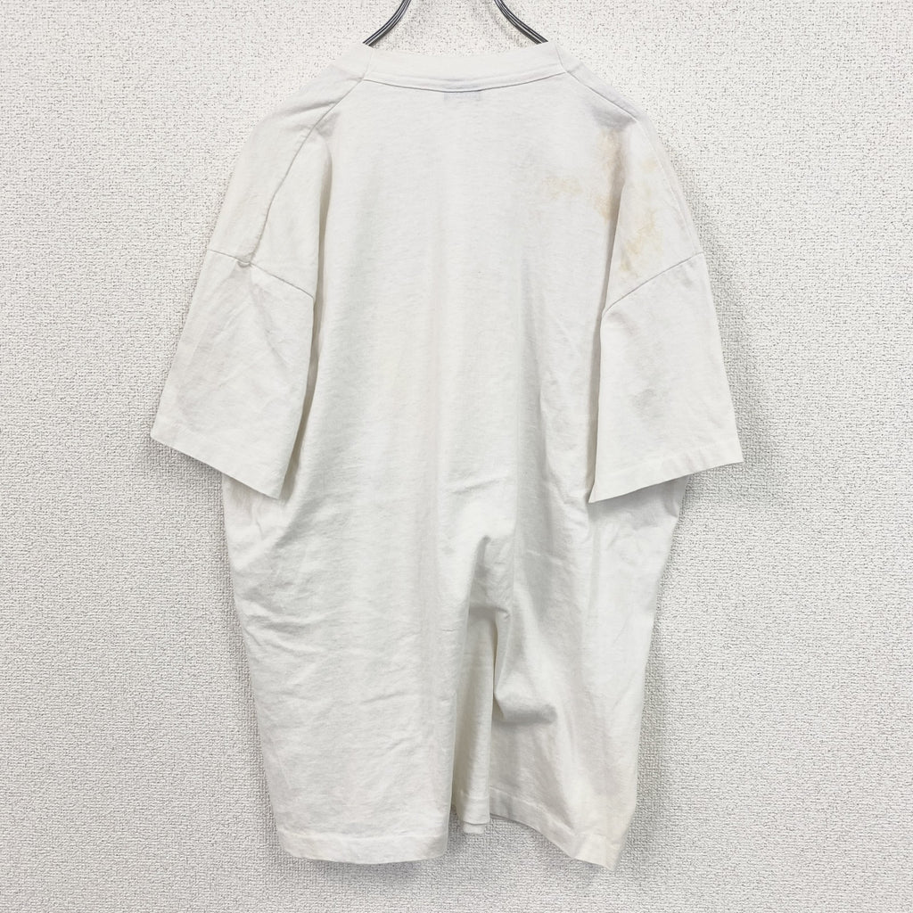 90s　FRUIT OF THE LOOM　フルーツオブザルーム　半袖プリントTシャツ　白　ホワイト　XLサイズ