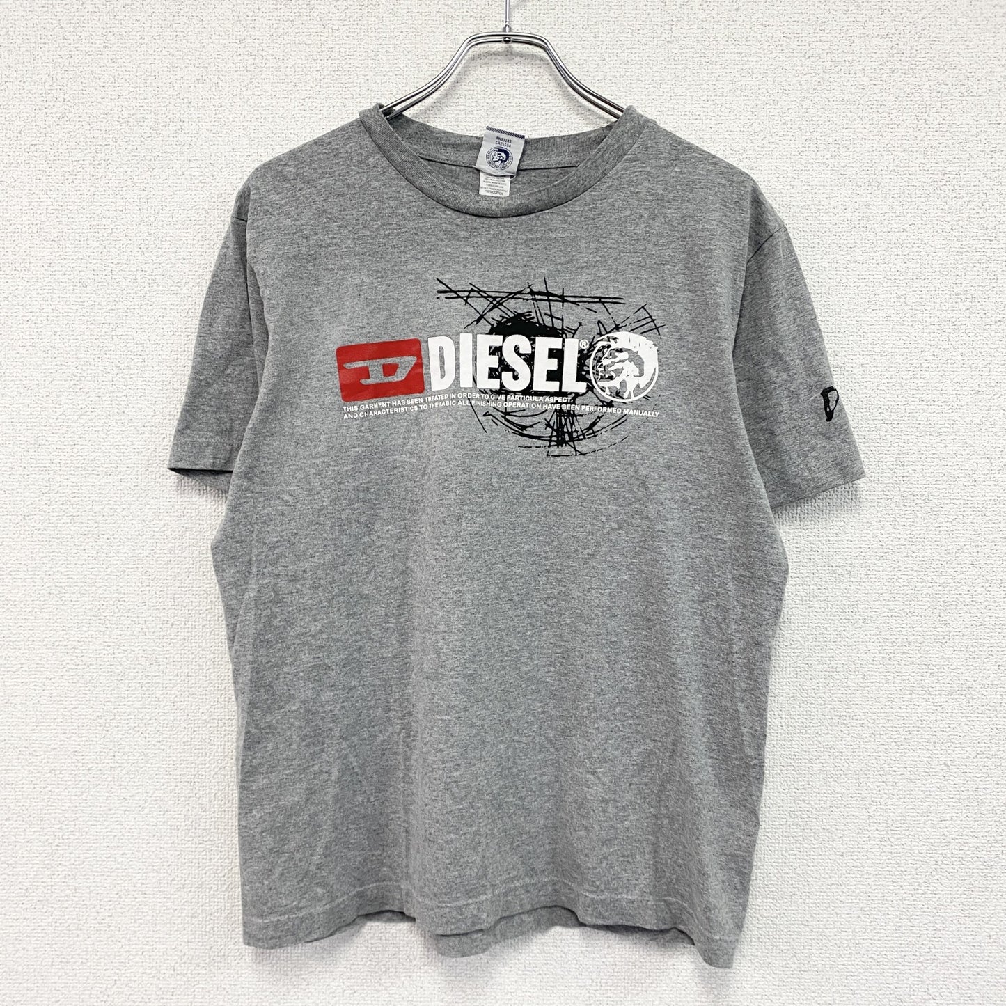 DIESEL　ディーゼル　半袖プリントTシャツ　グレー　Lサイズ　