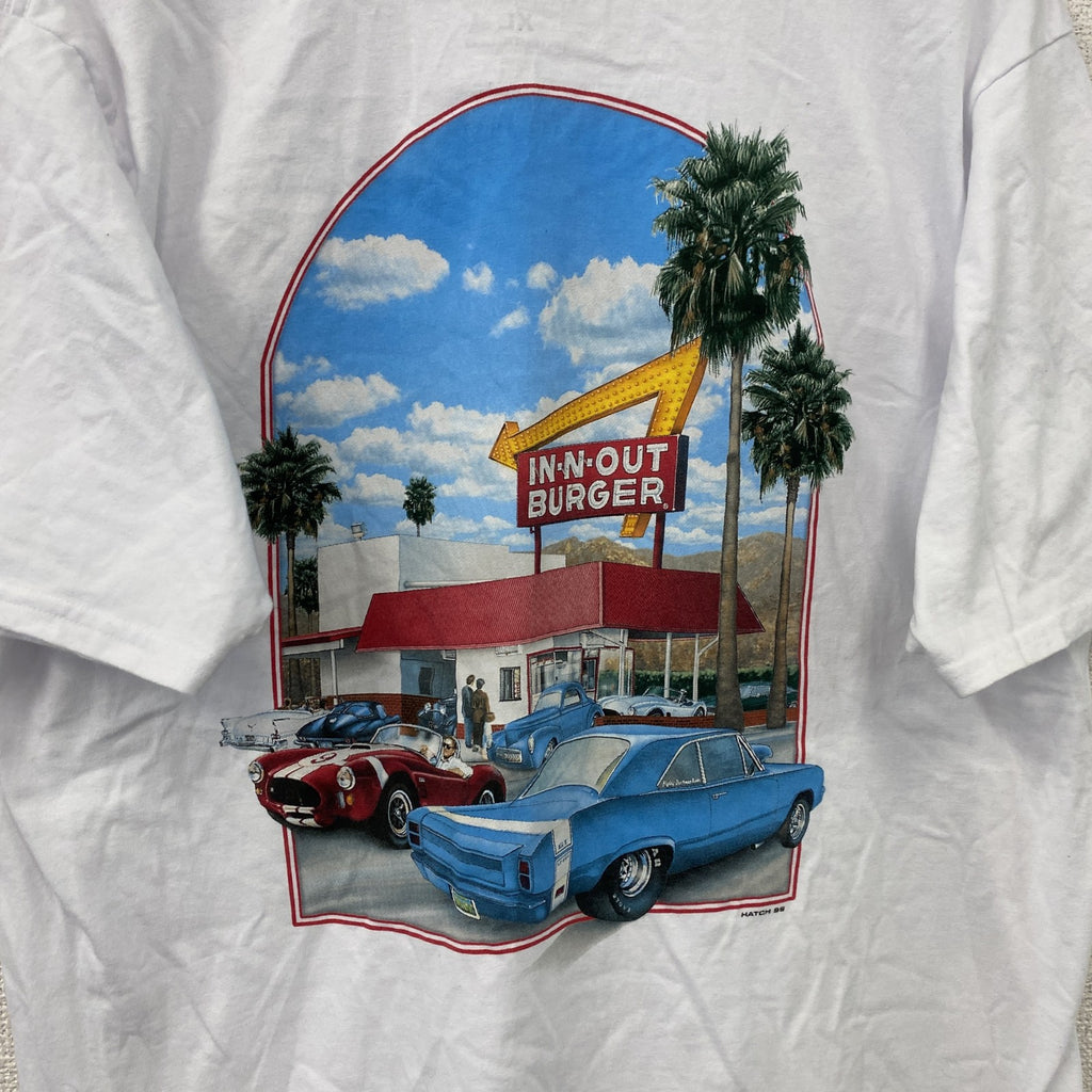 IN N OUT BURGER　インアンドアウトバーガー　半袖プリントTシャツ　白　ホワイト　XLサイズ