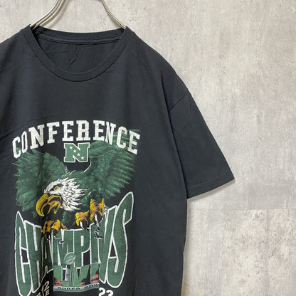 古着 used　PHILADELPHIA EAGLES　NFL CHAMPIONS　アメフト　半袖プリントTシャツ　黒　ブラック