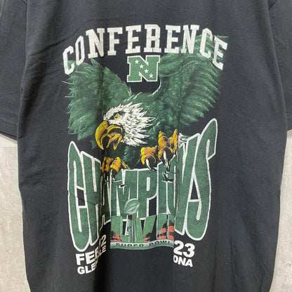 古着 used　PHILADELPHIA EAGLES　NFL CHAMPIONS　アメフト　半袖プリントTシャツ　黒　ブラック