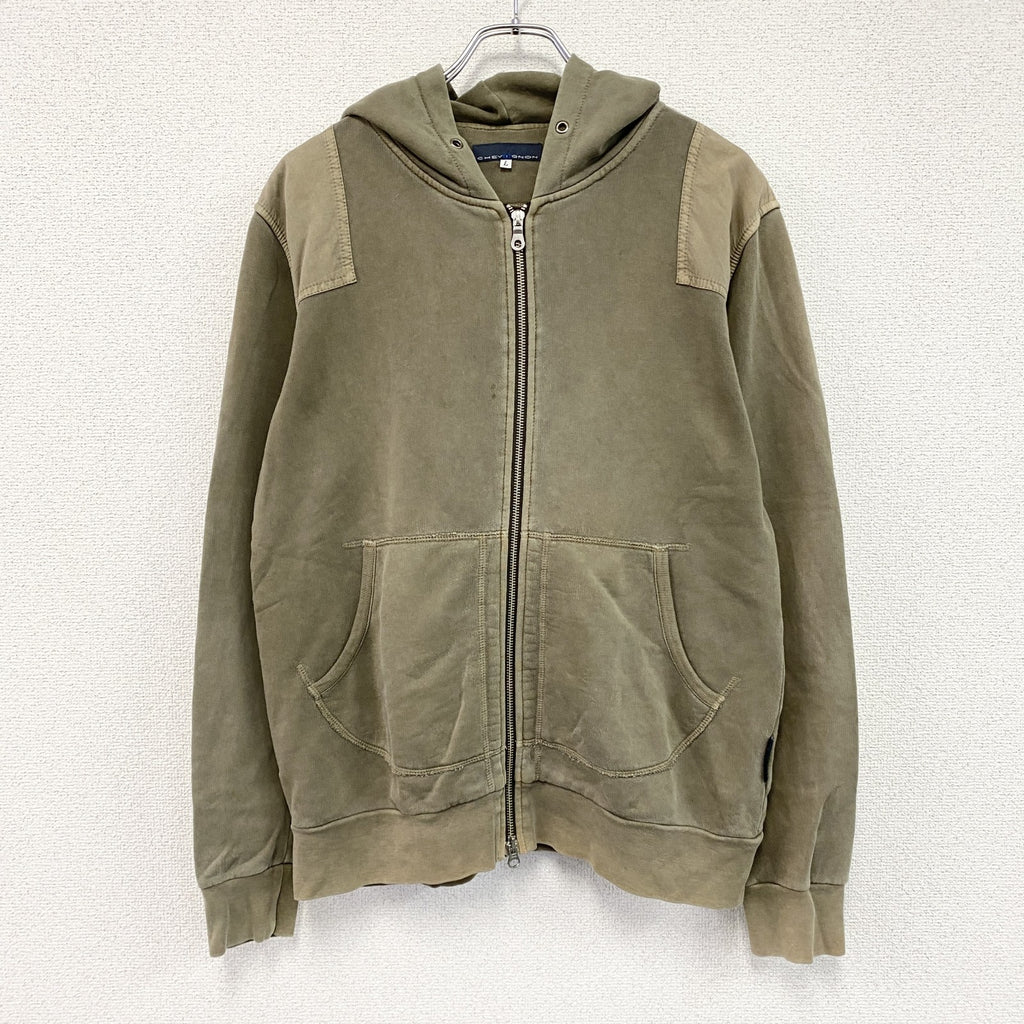 CHEVIGNON　シェビニオン　フルジップスウェットパーカー/フーディー　カーキ　Lサイズ
