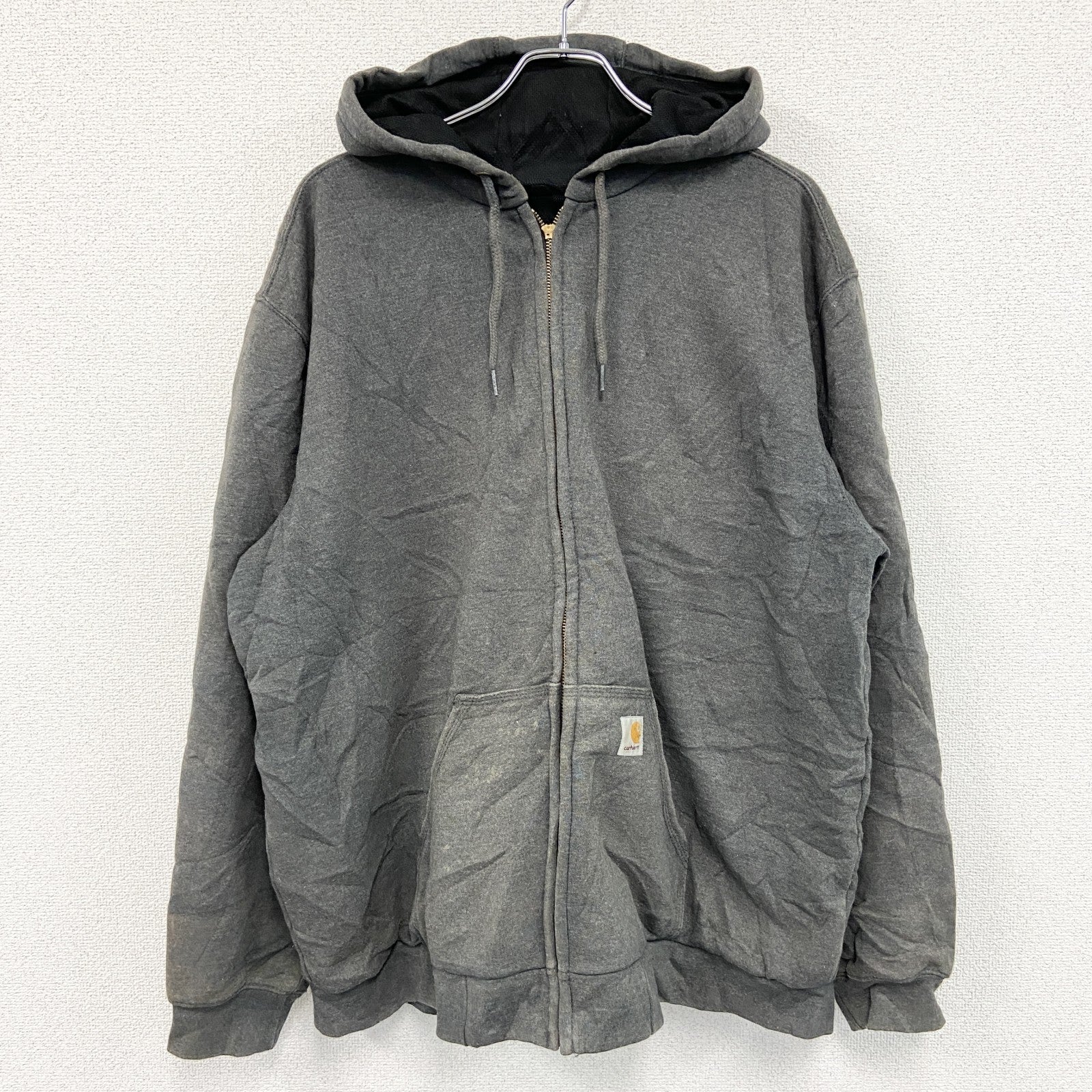 古着 used　carhartt　カーハート　フルジップスウェットパーカー/フーディ　灰色　グレー　XLサイズ