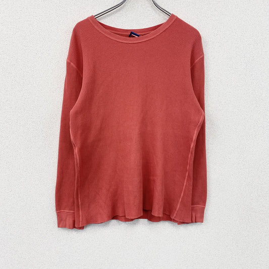 GOOD ON　長袖Tシャツ/サーマルロンT　ワッフル　赤　レッド　Lサイズ