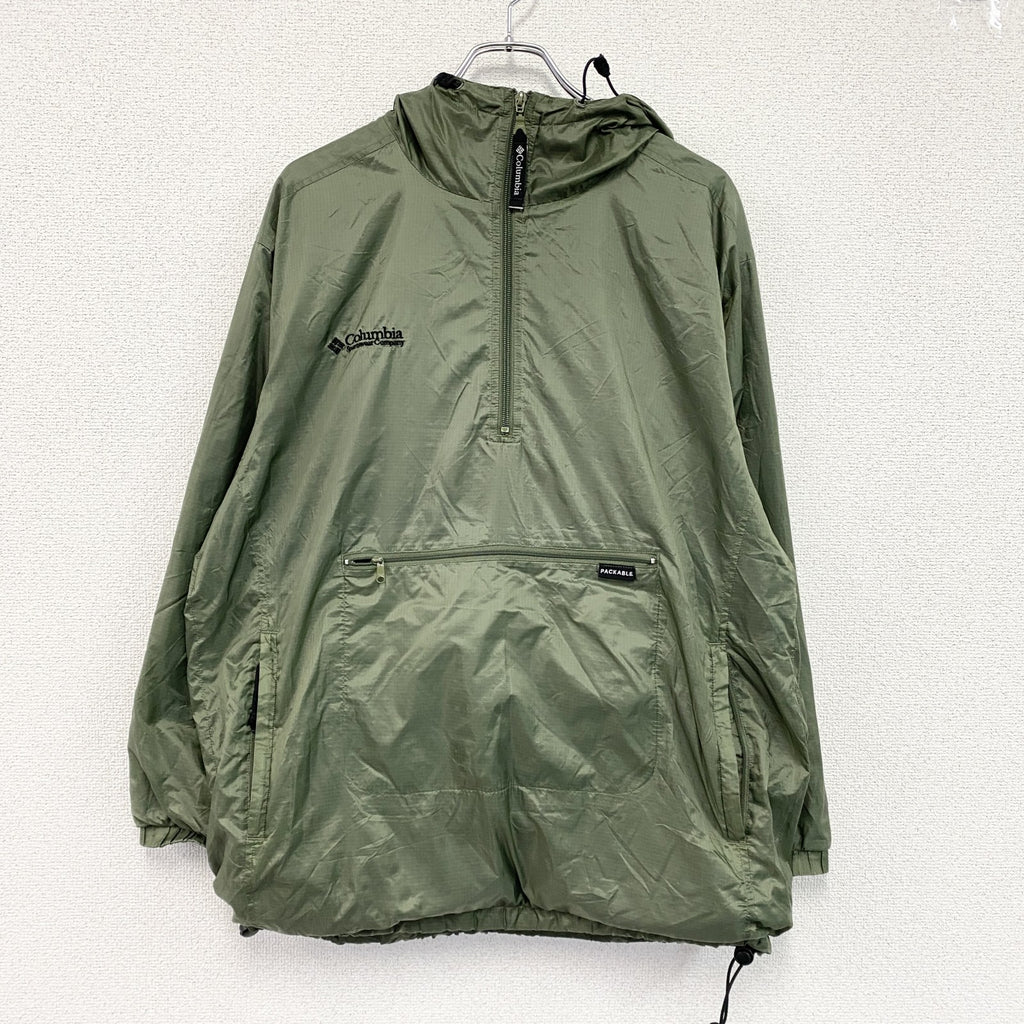 Columbia　コロンビア　アノラックパーカー　リップストップ　パッカブル仕様　カーキ　Lサイズ