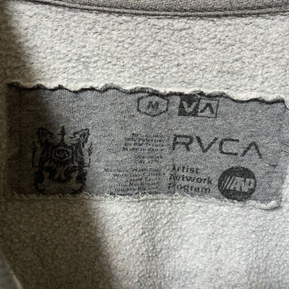 古着 used RVCA ルーカ　長袖ワンポイントロゴ刺繍スウェット　トレーナー　クルーネック　ノームコア　グレー　Mサイズ