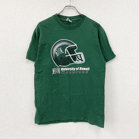 Hanes　ヘインズ　半袖プリントTシャツ　ハワイ大学　ウォリアーズ　カレッジロゴ　緑　グリーン　Mサイズ　