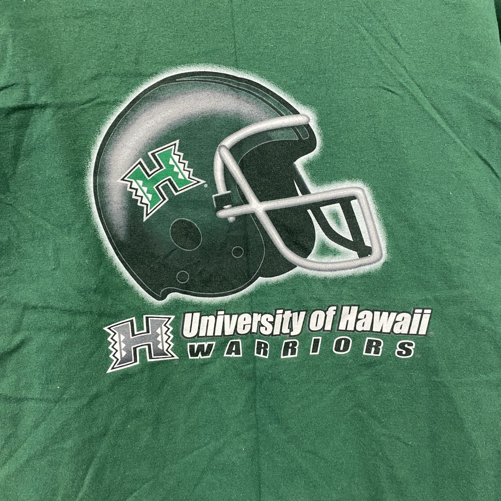 Hanes　ヘインズ　半袖プリントTシャツ　ハワイ大学　ウォリアーズ　カレッジロゴ　緑　グリーン　Mサイズ　
