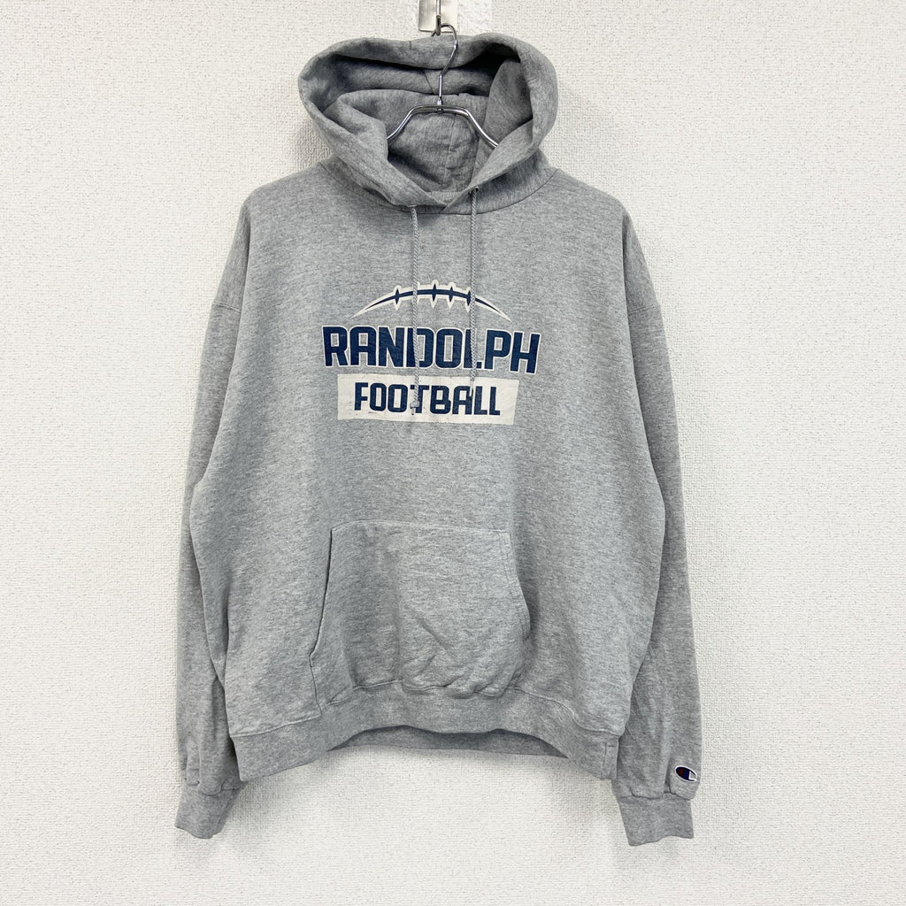champion　チャンピオン　ロゴ刺繍スウェットパーカー/フーディ　灰色　グレー　XLサイズ