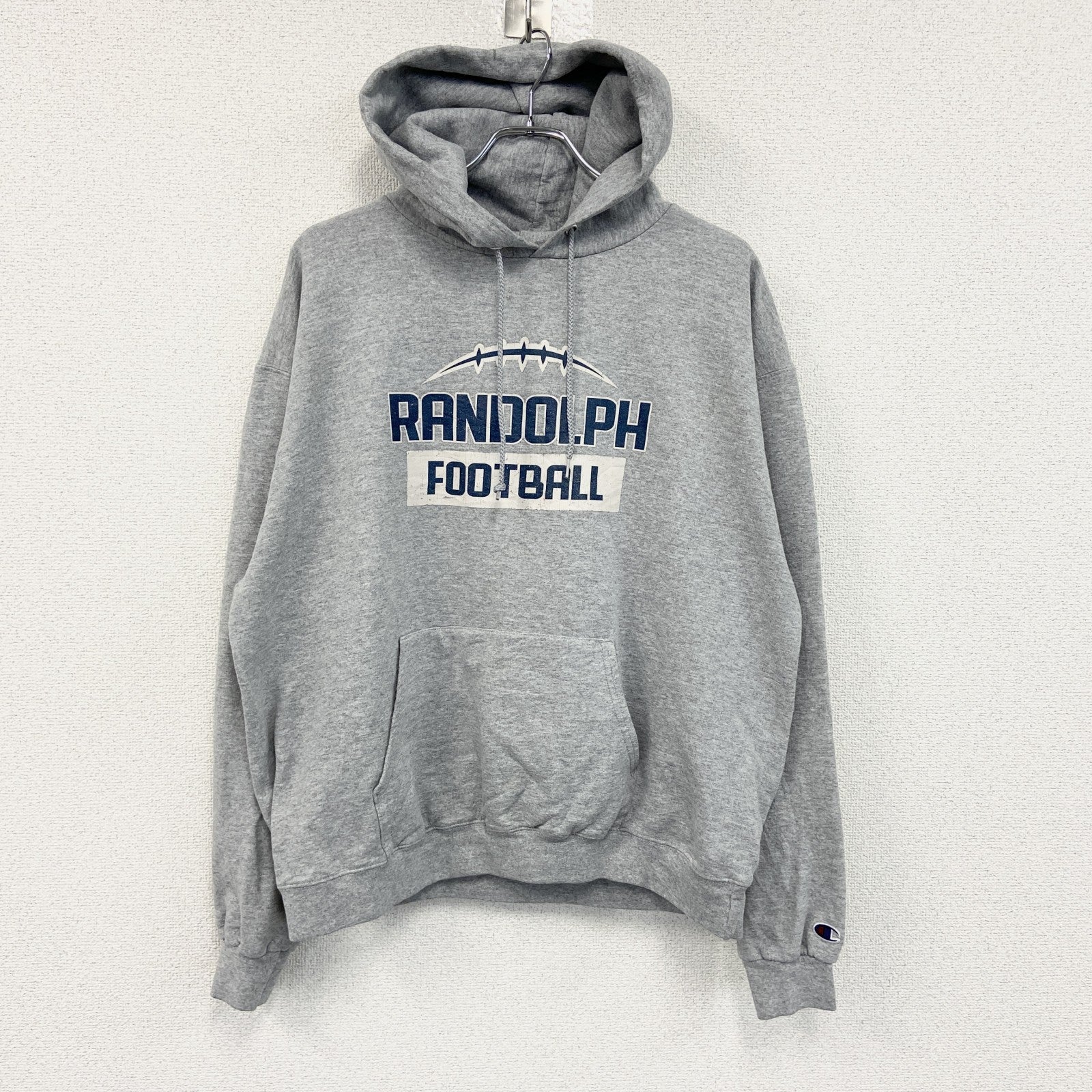 champion　チャンピオン　ロゴ刺繍スウェットパーカー/フーディ　灰色　グレー　XLサイズ