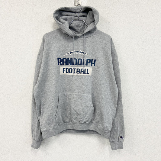 champion　チャンピオン　ロゴ刺繍スウェットパーカー/フーディ　灰色　グレー　XLサイズ