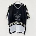adidas　アディダス　半袖Tシャツ　ゲームシャツ　Vネック　黒　ブラック