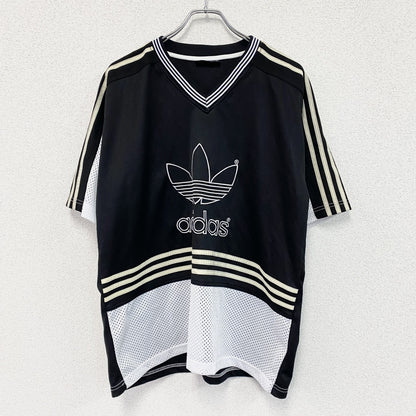 adidas　アディダス　半袖Tシャツ　ゲームシャツ　Vネック　黒　ブラック