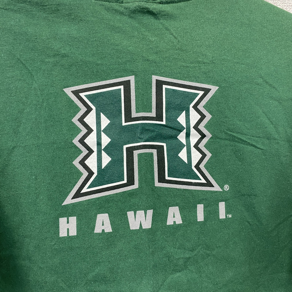 Hanes　ヘインズ　半袖プリントTシャツ　ハワイ大学　ウォリアーズ　カレッジロゴ　緑　グリーン　Mサイズ　