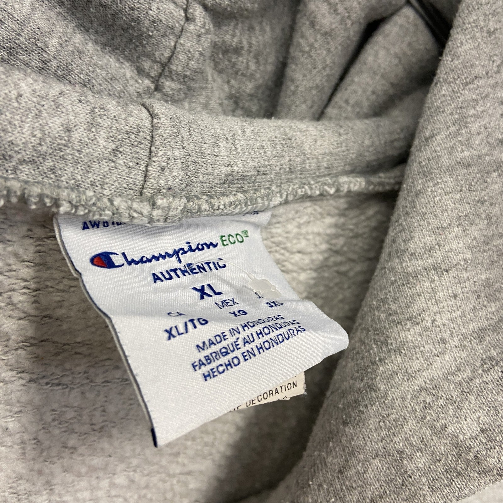 champion　チャンピオン　ロゴ刺繍スウェットパーカー/フーディ　灰色　グレー　XLサイズ