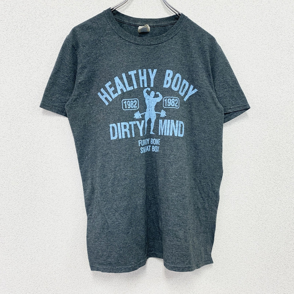 GILDAN　ギルダン　半袖プリントTシャツ　ジムT　カレッジタイプ　灰色　グレー　Mサイズ